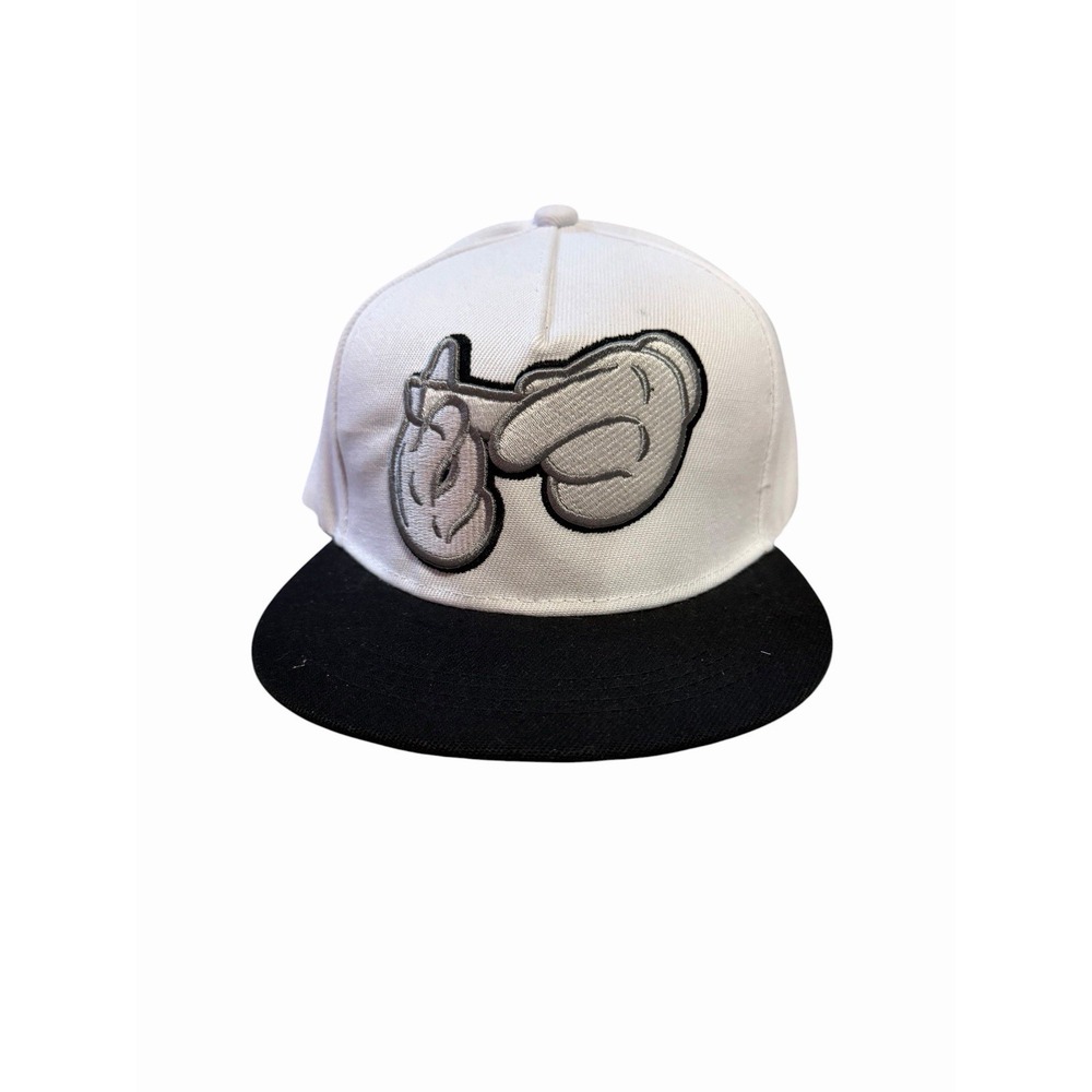 NEW mens snapback flat bill hat cap adjustable white black roll a blunt